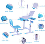 Desk for Kids Desk and Chair Set Kids Art Desk Drafting Table Desk Set with Adjustable Height, 40-Degree Tiltable Children De