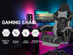Gaming chair, Computer chair Ergonomic chair with footrest Office chair Ergonomic computer chair with lumbar backrest Blackgr