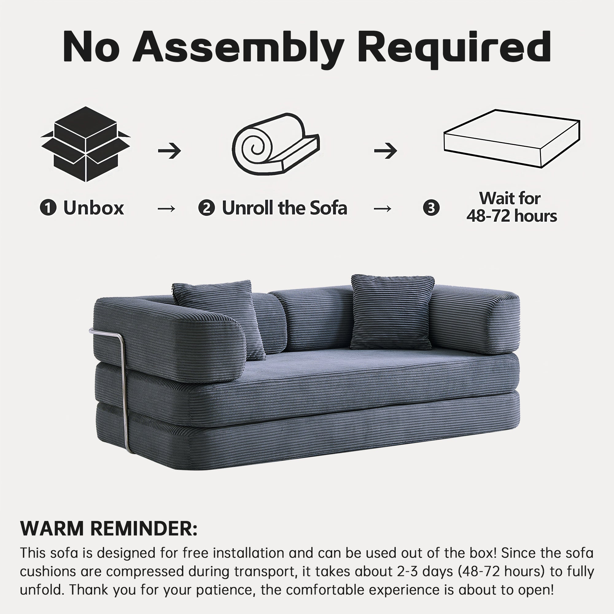 Floor Couch,Compressed Sofa,Convertible Floor Sofa Bed with Convertible Blanket Pillow,Enhanced frame stability,Comfy Couch Lounge Sleeper Bed,for Living Room Bedroom - Grand Goldman Shop