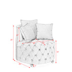 Modern Velvet Upholstered Swivel Chair with Button Tufted Design, Movable Wheels, 3 Pillows, Black - Grand Goldman Shop