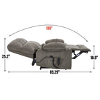Brown Dual Motor Infinite Position Up to 350 LBS Chenille Power Lift Recliner Chair, Heavy Duty Motion Mechanism with 8-Point Vibration Massage and Lumbar Heating, Dual Cup Holders - Grand Goldman Shop