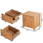 3-Piece Bedroom set with a King Size Bed and 2 Nightstands, Natural - Grand Goldman Shop