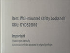 Modern White Wall-Mounted Kids Bookshelf with Natural Wood Base, 3 Front-Facing Display Shelves for Toddler Bedroom, Nursery 