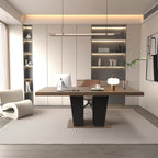 Extendable Dining Room Table for 4-10 People,Wooden Transformer Kitchen Dining Table with Black Double Sturdy Pedestal Base, Modern Expandable Large Table - Grand Goldman Shop