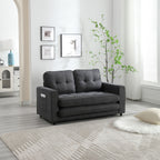 3 Fold Sofa,Convertible Futon Couch sleeper sofabed,Space saving loveseat,Pull Out Couch Bed for Living Room,Dark Gray & Light Gray & Beige,Velvet linen fabric - Grand Goldman Shop