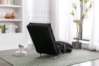 COOLMORE Luxury Upholstered Chaise Lounge Chair with Vibration for Relaxation, Modern Fixed Back Fabric Leisure Recliner Sofa for Living Room/Bedroom - Grand Goldman Shop