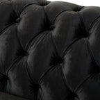 VIVALUX Chesterfield Velvet Loveseat Sofa, 2-Person Rolled Arm Upholstered Couch, Black, Pine Wood Frame, 59.44' - Grand Goldman Shop