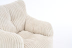 010-Soft Fluffy Corduroy Fabric Bean Bag Chair Filled With Memory Sponge,Beige - Grand Goldman Shop