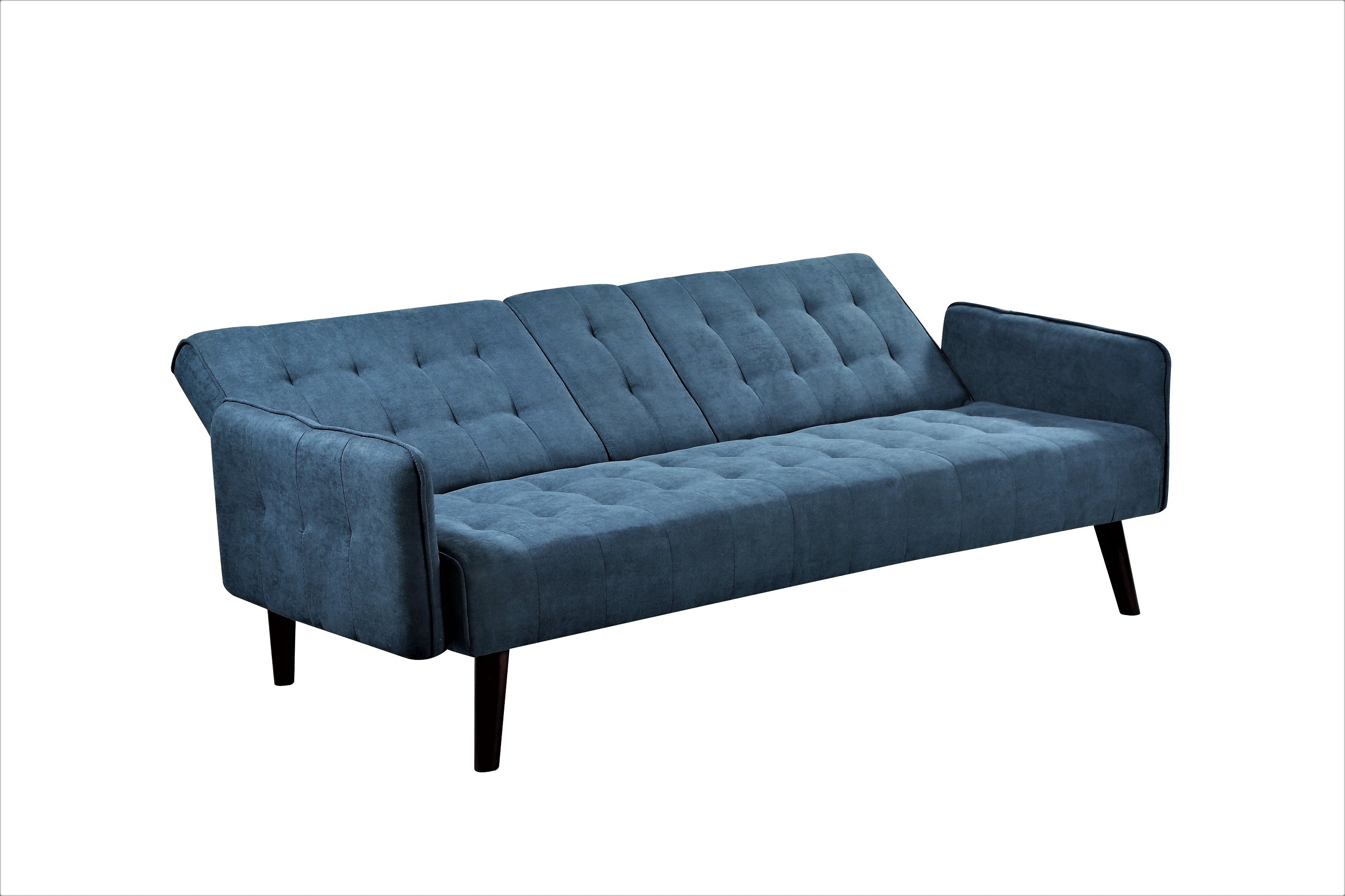 72' Sleeper Sofa Bed - Convertible Folding Backrest to Full Bed with Cup Holder & Drop-Down Table - Space Saving Linen Sofa for Small Spaces - Easy Assembly, Blue - Grand Goldman Shop