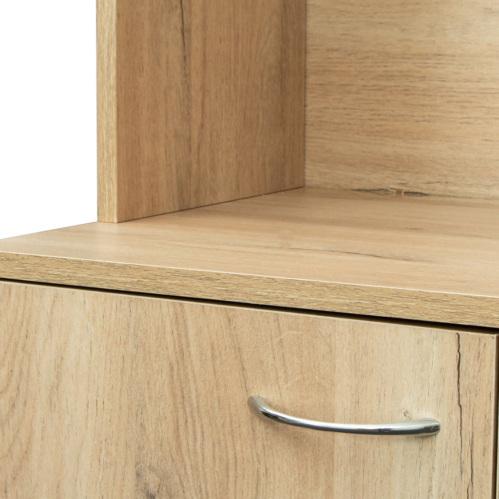 70.87' Tall Wardrobe& Kitchen Cabinet, with 6-Doors, 1-Open Shelves and 1-Drawer for bedroom,Rustic Oak - Grand Goldman Shop