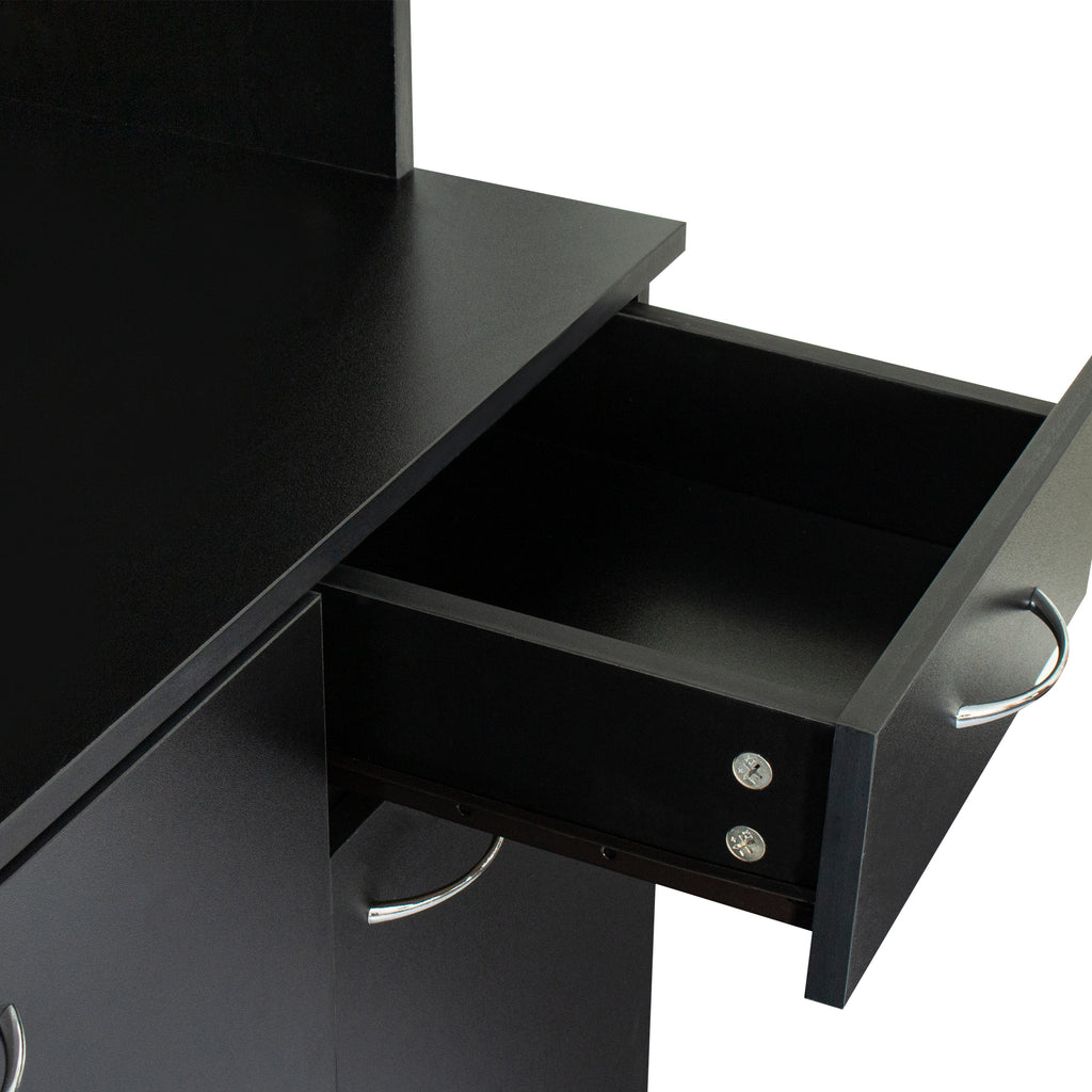 70.87' Tall Wardrobe& Kitchen Cabinet, with 6-Doors, 1-Open Shelves and 1-Drawer for bedroom,Black - Grand Goldman Shop