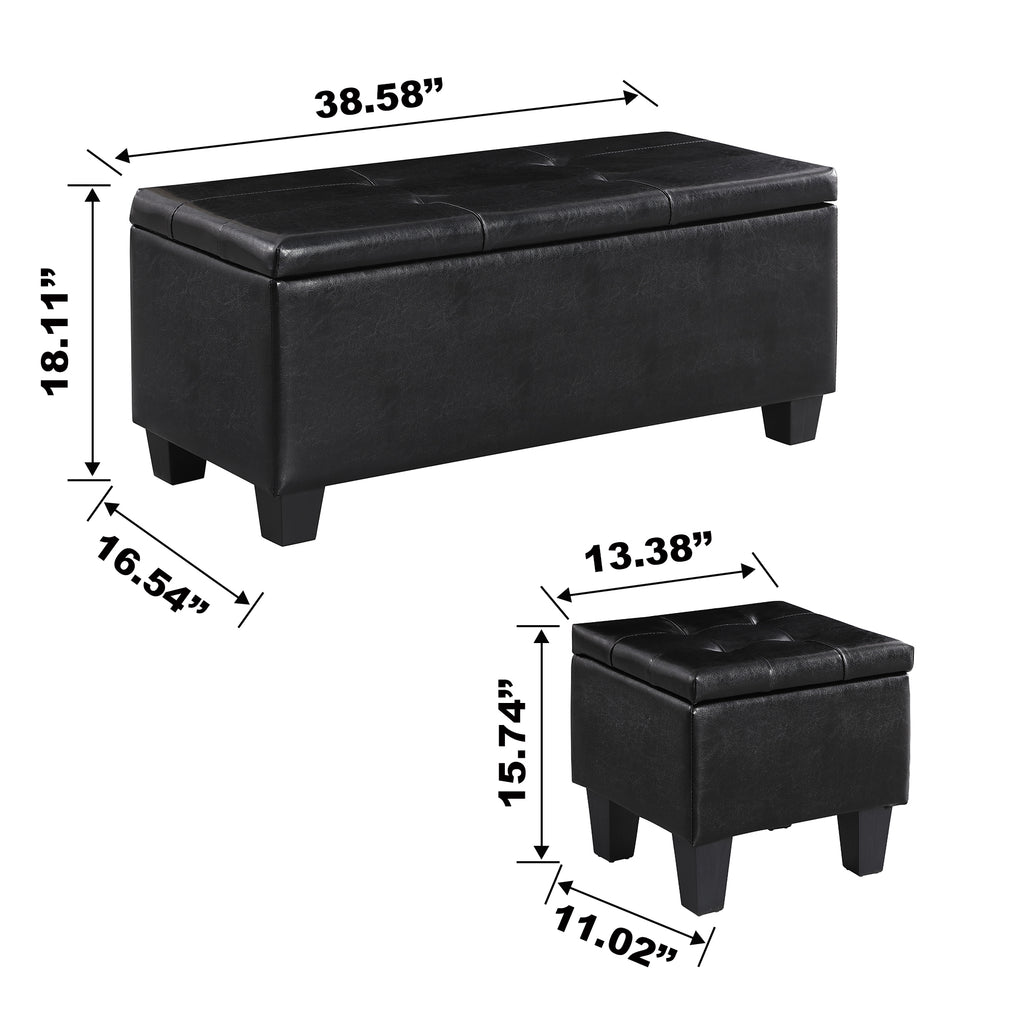 [VIDEO] Large Storage Ottoman Bench Set, 3 in 1 Combination Ottoman, Tufted Ottoman Linen Bench for Living Room, Entryway, Hallway, Bedroom Support 250lbs - Grand Goldman Shop