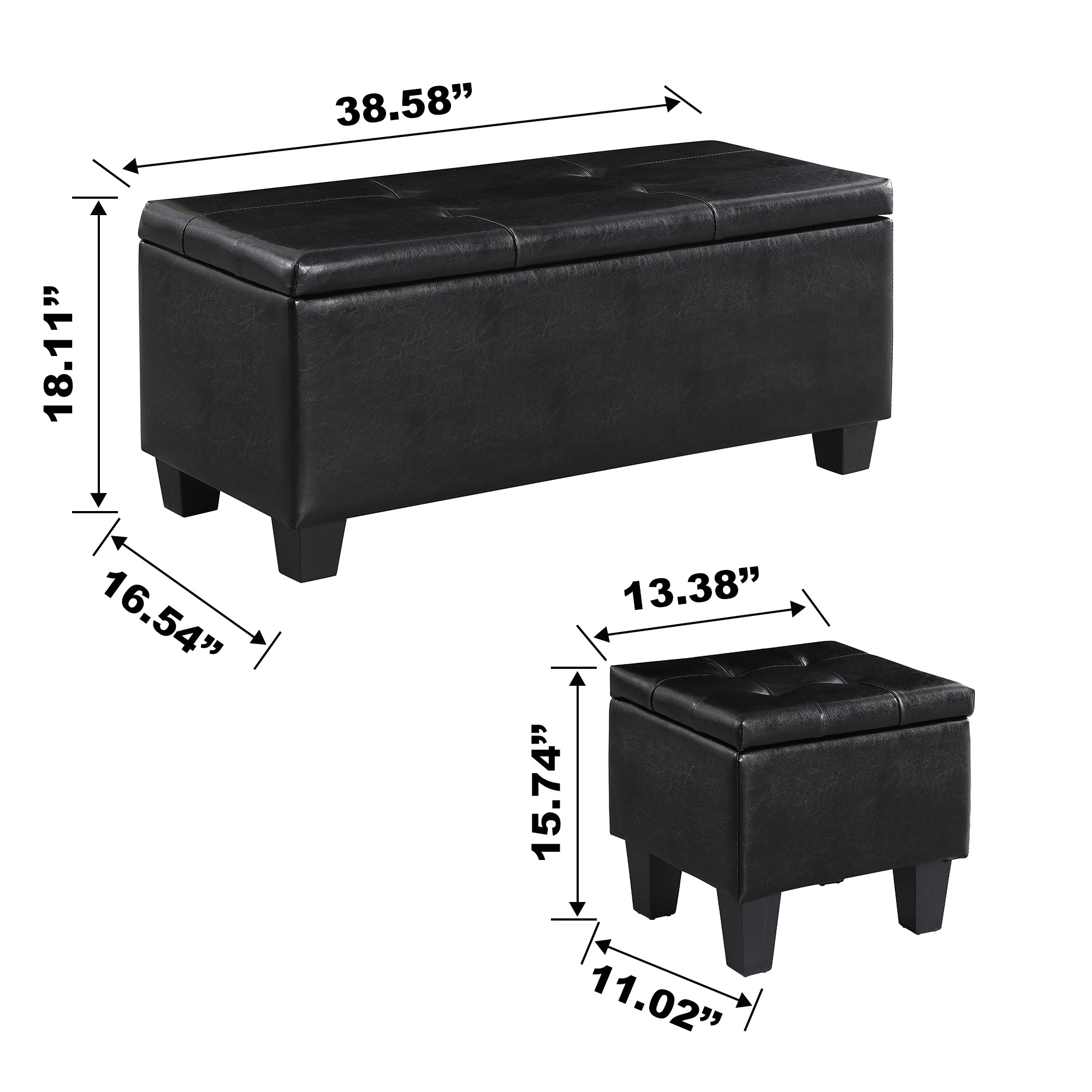 [VIDEO] Large Storage Ottoman Bench Set, 3 in 1 Combination Ottoman, Tufted Ottoman Linen Bench for Living Room, Entryway, Hallway, Bedroom Support 250lbs - Grand Goldman Shop