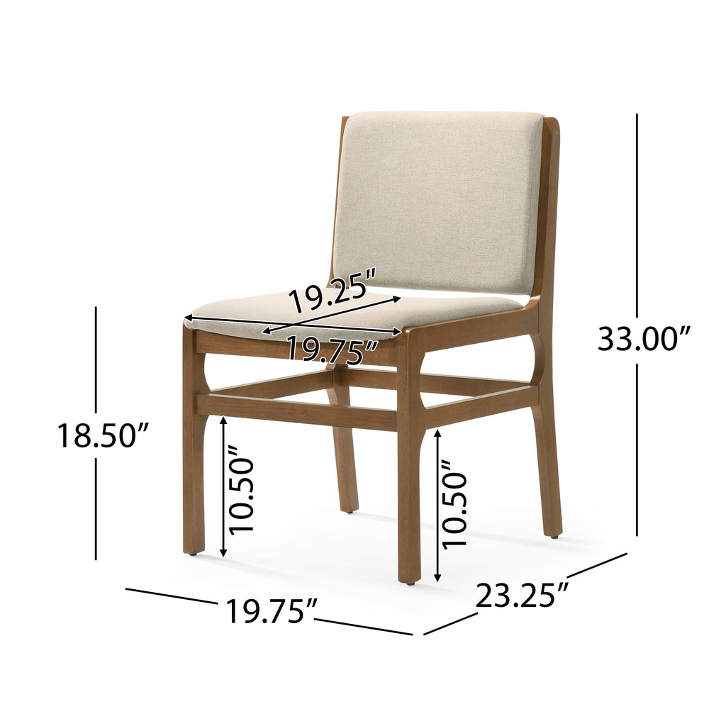 Elegant Dining Chair Set of Two Sophisticated Style Wheat Fabric - Grand Goldman Shop