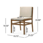 Elegant Dining Chair Set of Two Sophisticated Style Wheat Fabric - Grand Goldman Shop