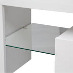 High gloss TV Stand with LED Lights for TVs up to 65'', Modern TV Console with Storage Cabinets for Living Room - Grand Goldman Shop