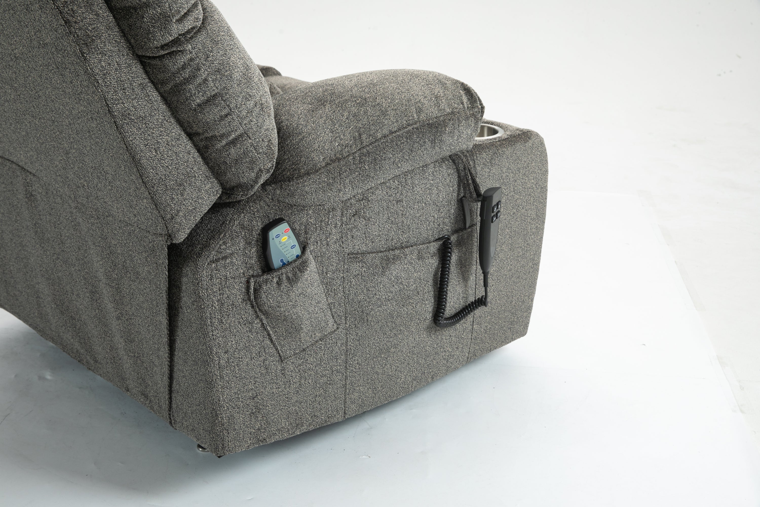 Lift Chair for Big and Tall Person with Inconvenient Legs: High Density Foam Lift Sofa with Heat and Massage, 2 Pockets, 2 Cup Holder, 2 Remote, OKIN Motor - Grand Goldman Shop