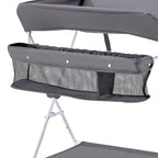 Foldable Baby Changing Diaper Station with Side Basket & Wheels Dark Gray - Grand Goldman
