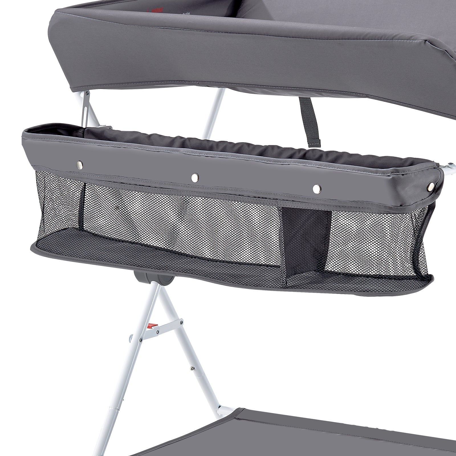 Foldable Baby Changing Diaper Station with Side Basket & Wheels Dark Gray - Grand Goldman