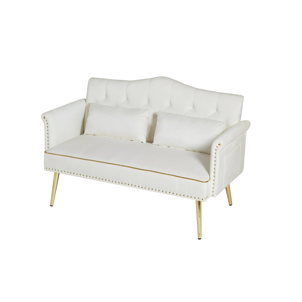 CREAM WHITE  2 SEATER SOFA - Grand Goldman Shop