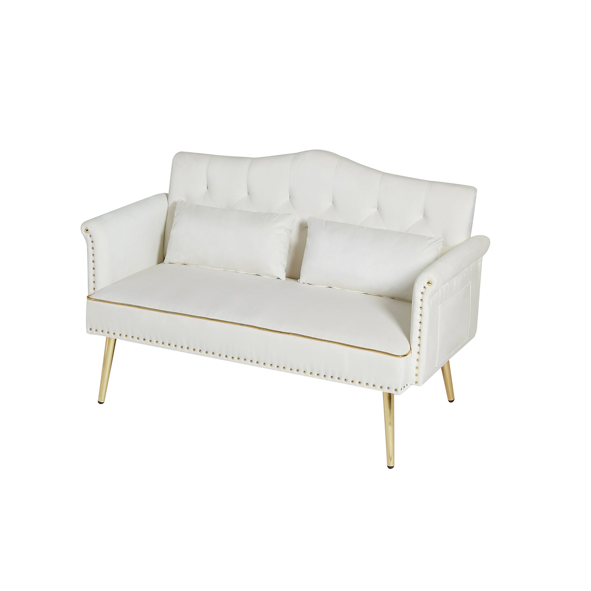 CREAM WHITE  2 SEATER SOFA - Grand Goldman Shop