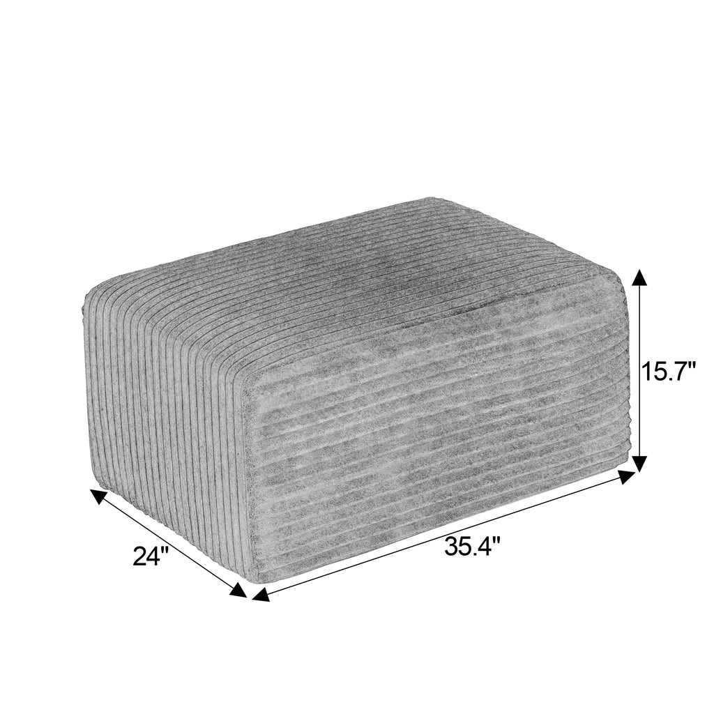 L-Shaped Cloud Sectional Sofa with Ottoman - Grand Goldman Shop