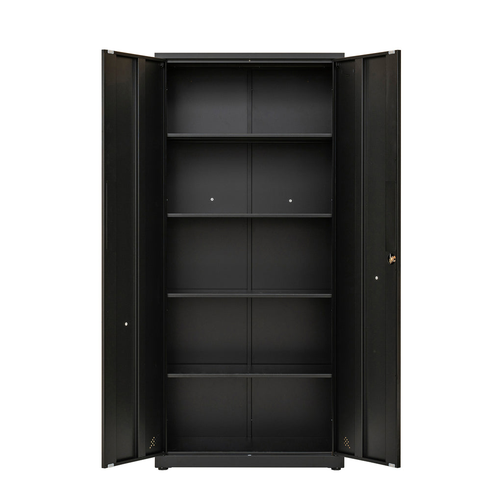 High Storage Cabinet with 2 Doors and 4 Partitions to Separate 5 Storage Spaces, Home/ Office Design | Premium Home Decor - G