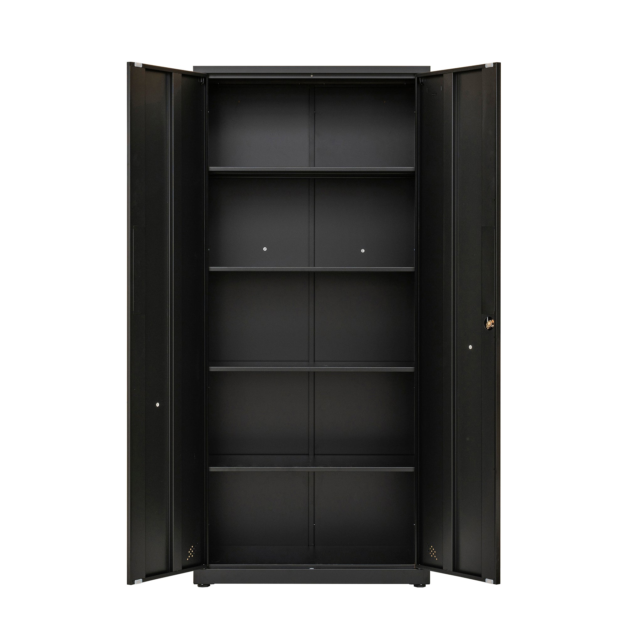 High Storage Cabinet with 2 Doors and 4 Partitions to Separate 5 Storage Spaces, Home/ Office Design | Premium Home Decor - G