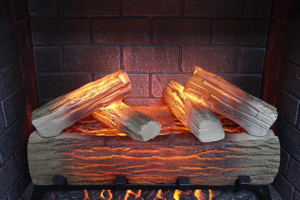 23 inch Infrared  heating electric fireplace insert, with log set & realistic flame, remote control with timer, overheating protection - Grand Goldman Shop
