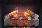 23 inch Infrared  heating electric fireplace insert, with log set & realistic flame, remote control with timer, overheating protection - Grand Goldman Shop