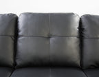 Black Faux Leather L - Shaped Sectional with Storage & Cup Holders - Grand Goldman Shop