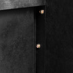 TREXM Unique Retro Silhouette Console Table with Open Style, Two Top Drawers for Entrance, Dinning Room, Living Room (Antique Black) - Grand Goldman Shop