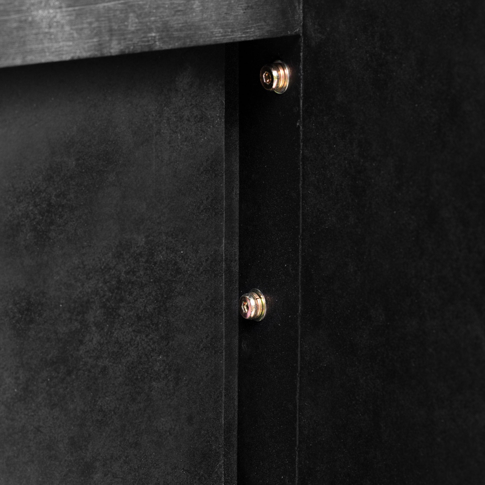 TREXM Unique Retro Silhouette Console Table with Open Style, Two Top Drawers for Entrance, Dinning Room, Living Room (Antique Black) - Grand Goldman Shop