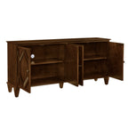 65.2' Mid Century Modern Sideboard Buffet Cabinet with Storage, Symmetrical Geometric Accent Coffee Bar Wine Bar Storage Cabinet, Large Console Table for Living Room/Entryway/Kitchen, Walnut - Grand Goldman Shop