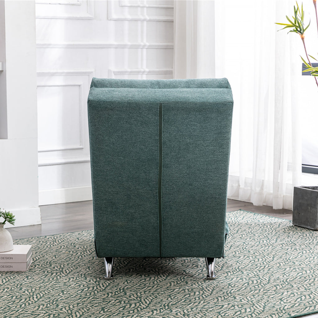Ergonomic Electric Massage Chaise Lounge with Remote Control, Teal Linen Upholstery, 5 Modes for Relaxation - Grand Goldman Shop