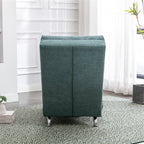 Ergonomic Electric Massage Chaise Lounge with Remote Control, Teal Linen Upholstery, 5 Modes for Relaxation - Grand Goldman Shop