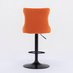 A&A Furniture,Swivel Velvet Barstools Adjusatble Seat Height from 25-33 Inch,17.7inch base, Modern Upholstered Bar Stools with Backs Comfortable Tufted for Home Pub and Kitchen Island,Orange,Set of 2 - Grand Goldman Shop