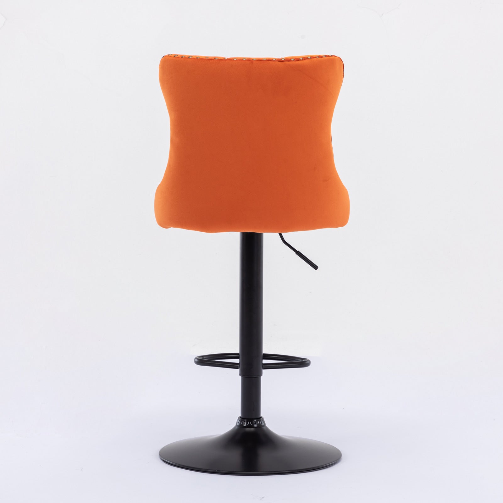 A&A Furniture,Swivel Velvet Barstools Adjusatble Seat Height from 25-33 Inch,17.7inch base, Modern Upholstered Bar Stools with Backs Comfortable Tufted for Home Pub and Kitchen Island,Orange,Set of 2 - Grand Goldman Shop