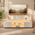 TV Stand for 60 Inch TV LED Gaming Entertainment Center Media Storage Console Table with Large Side Cabinet for Living Room( White) - Grand Goldman Shop