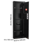 Wall Safe, 4-Tier Hidden Wall Mounted Gun Safe with Password & Key, Q235 Cold-Rolled Steel In-Wall Box with LED Lighting, 3 A