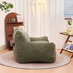 Bean Bag Chair for Adults with Armrests - Oversized Comfy Beige Beanbag Lounge Lazy Floor Sofa Chair for Living Room, Bedroom & Dorm, Cozy Fluffy Single Cloud Mini Couch - Grand Goldman Shop