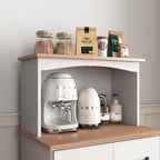 Wooden Kitchen Cabinet White Pantry Storage Microwave Cabinet with Storage Drawer - Grand Goldman Shop