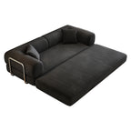 78.8' Compression Sofa,Convertible Floor Sofa Bed-with Pillow Back Support Armrest,Comfy Futon Couch Sleeper Bed,Loveseats Boneless Modular Sectional Sofa,Corduroy fabric,for Living Room,Bedroom,Black - Grand Goldman Shop