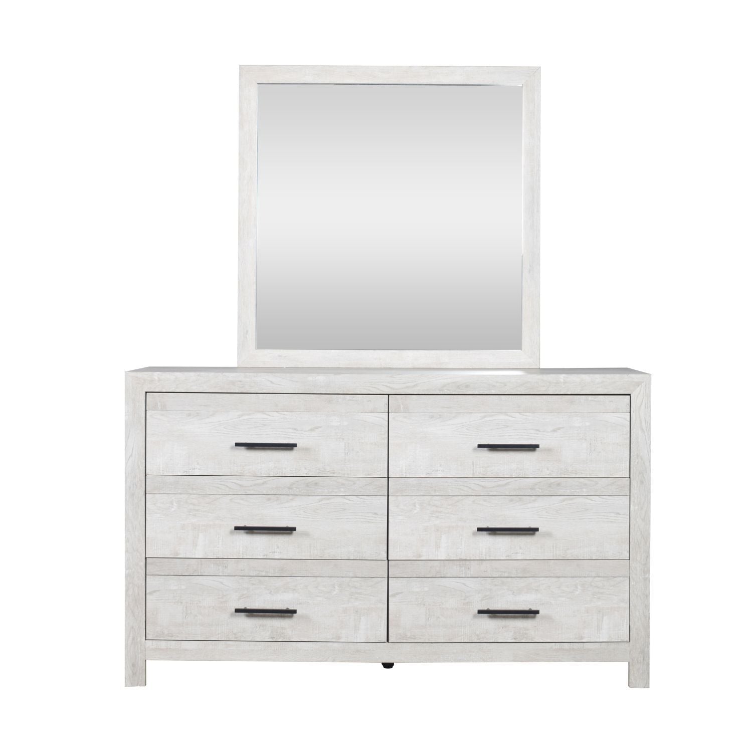 DENVER Modern Queen 4-Piece Bedroom Set with Bed, Dresser, Mirror and Nightstand, Natural Finish, Contemporary Storage Furniture Set - Grand Goldman Shop