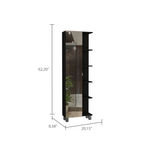 Urano Mirror Linen Cabinet, Four Interior  Shelves, Five External Shelves -Black - Grand Goldman