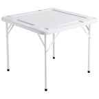 Mahjong Table 4 Player Folding Card Table & 4 Cup Holders Chip Trays White - Grand Goldman