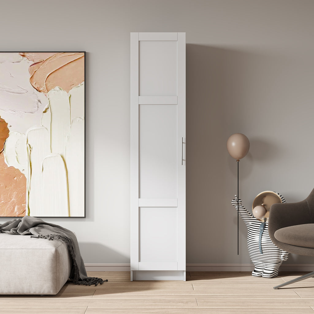 Stackable Wall Mounted Storage Cabinet, 15.75' D x 15.75' W x 70.87' H, White - Grand Goldman Shop