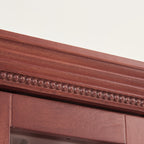 Corner Curio Cabinet Lighted Corner Display, Glass Display Shelf Shelving Bar cabinet with Tempered Glass Door, Bar Cabinet,Cabinet with Adjustable Shelf Glass Cabinet Shelves Bead Bulb Included - Grand Goldman Shop