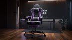 Gaming Chair, Ergonomic Computer Chair with Footrest and Massage Lumbar Support, Height Adjustable Swivel Video Game Chair fo