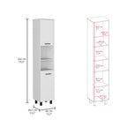 Hobart Pantry, Four Legs, Three Interior Shelves, Two Shelves, Two Cabinets -White | Premium Home Decor - Grand Goldman